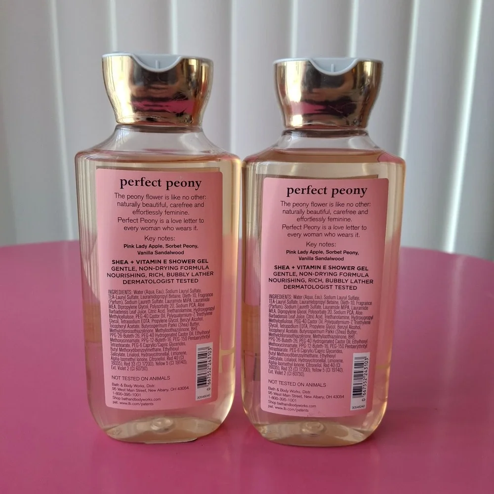 Bath & Body Works PERFECT PEONY Shower Gel Body Wash 10 oz Set of 2